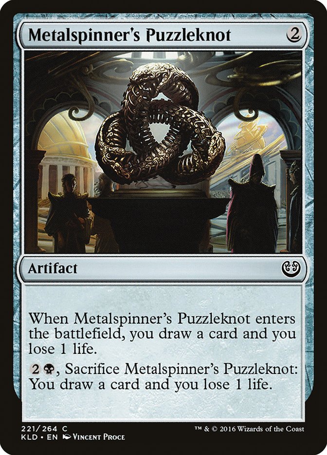 This Is An Image Of The Magic The Gathering Card Metalspinner's Puzzleknot From The Set Double Masters - Designed By Artist Vincent Proce
