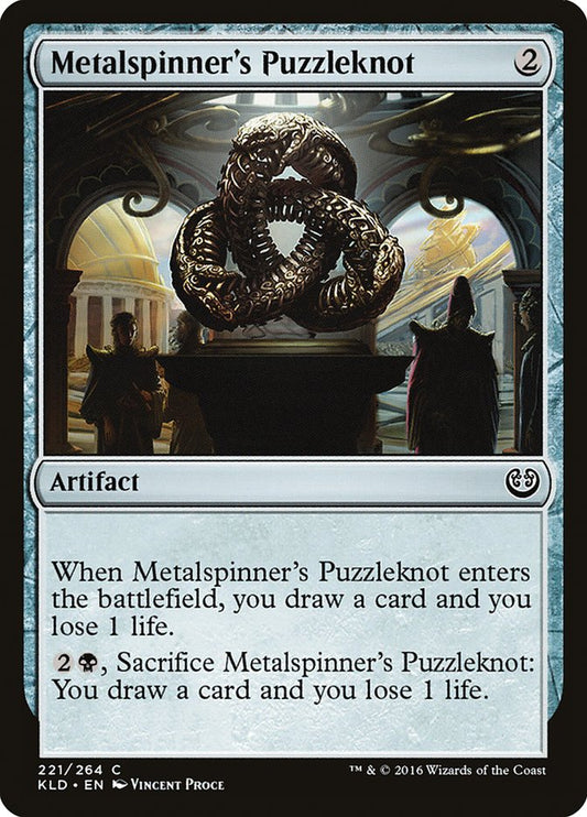 This Is An Image Of The Magic The Gathering Card Metalspinner's Puzzleknot From The Set Double Masters - Designed By Artist Vincent Proce