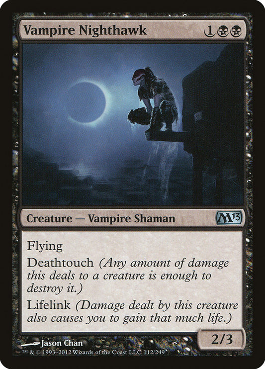 This Is An Image Of The Magic The Gathering Card Vampire Nighthawk From The Set Foundations - Designed By Artist Jason Chan