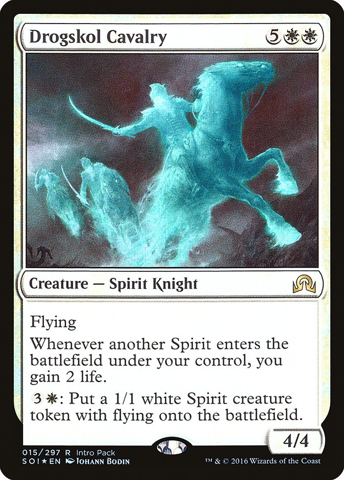 This Is An Image Of The Magic The Gathering Card Drogskol Cavalry From The Set Shadows over Innistrad - Designed By Artist Igor Kieryluk