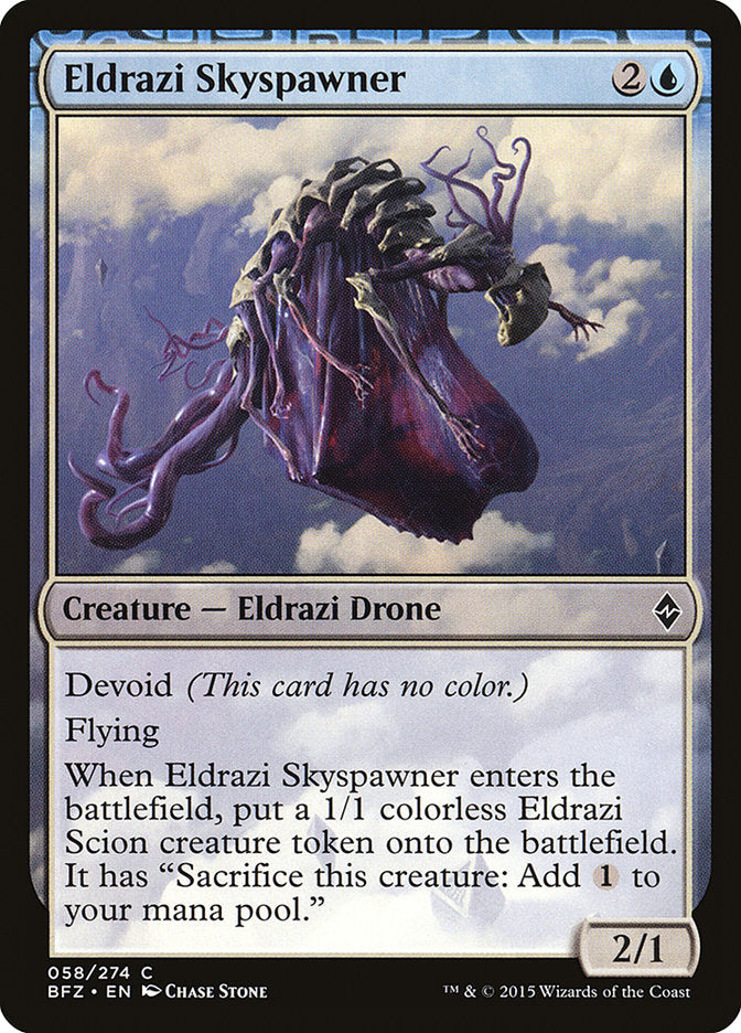 This Is An Image Of The Magic The Gathering Card Eldrazi Skyspawner From The Set Battle for Zendikar - Designed By Artist Chase Stone