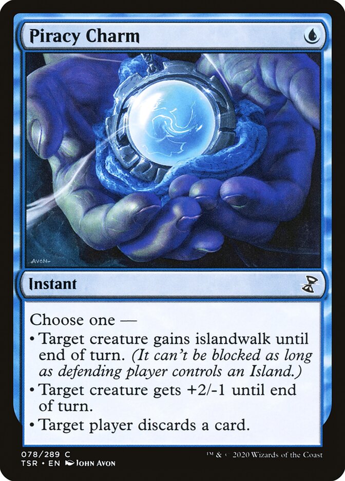 This Is An Image Of The Magic The Gathering Card Piracy Charm From The Set Time Spiral Remastered - Designed By Artist John Avon