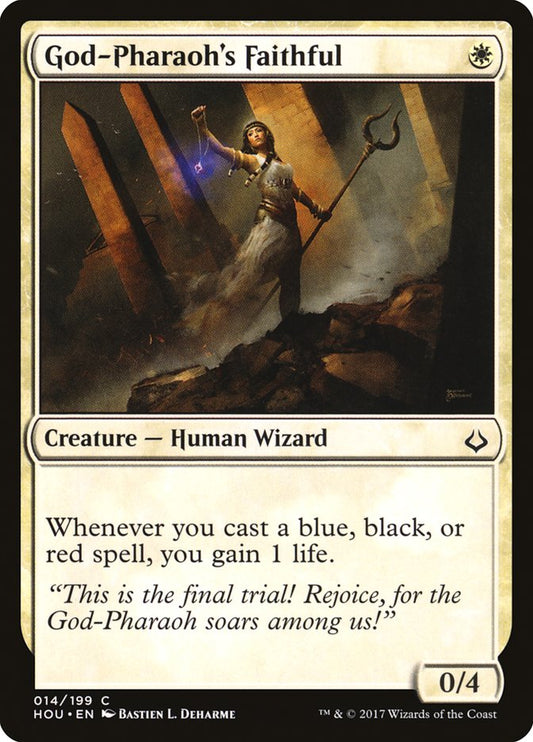 This Is An Image Of The Magic The Gathering Card God-Pharaoh's Faithful From The Set Hour of Devastation - Designed By Artist Bastien L. Deharme