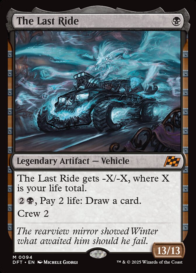 This Is An Image Of The Magic The Gathering Card The Last Ride From The Set Aetherdrift - Designed By Artist Michele Giorgi