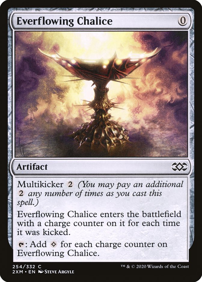 This Is An Image Of The Magic The Gathering Card Everflowing Chalice From The Set Murders at Karlov Manor Commander - Designed By Artist Steve Argyle