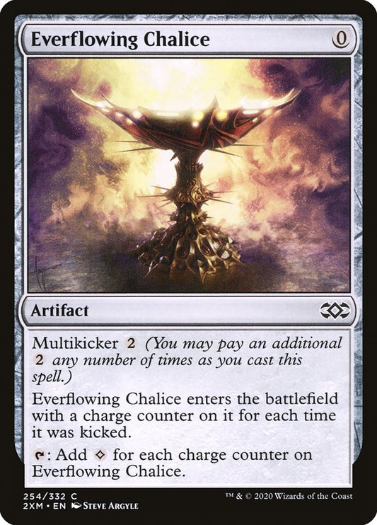 This Is An Image Of The Magic The Gathering Card Everflowing Chalice From The Set Murders at Karlov Manor Commander - Designed By Artist Steve Argyle