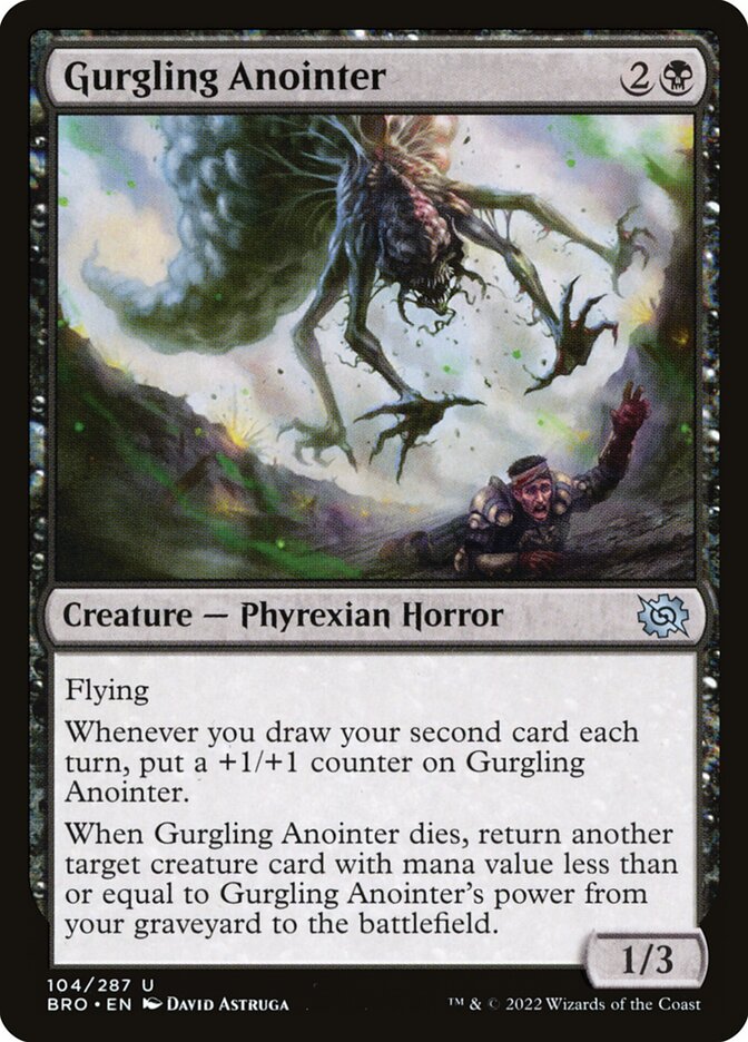 This Is An Image Of The Magic The Gathering Card Gurgling Anointer From The Set The Brothers' War - Designed By Artist David Astruga