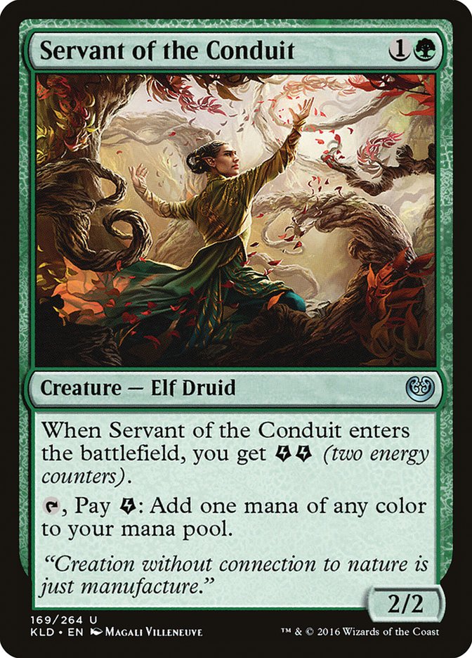 This Is An Image Of The Magic The Gathering Card Servant of the Conduit From The Set Kaladesh - Designed By Artist Magali Villeneuve