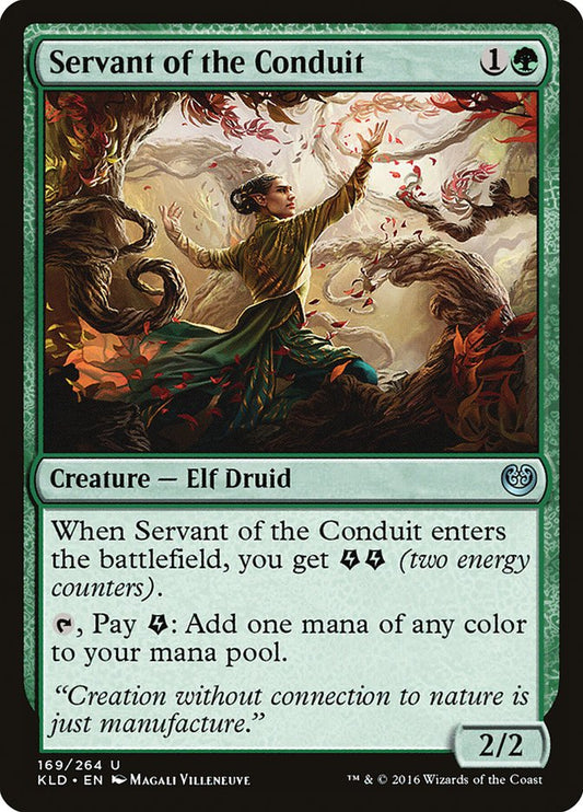 This Is An Image Of The Magic The Gathering Card Servant of the Conduit From The Set Kaladesh - Designed By Artist Magali Villeneuve