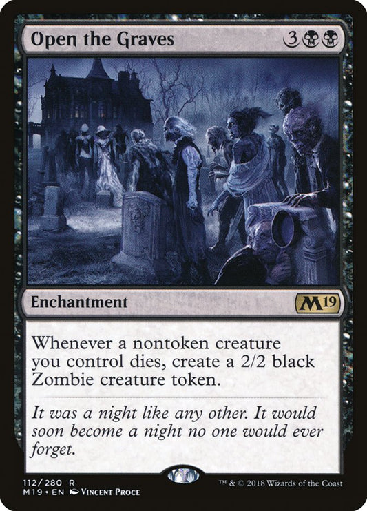 This Is An Image Of The Magic The Gathering Card Open the Graves From The Set Midnight Hunt Commander - Designed By Artist Vincent Proce