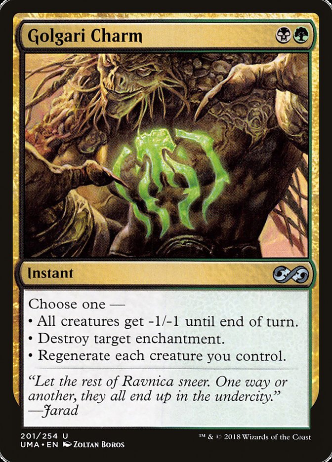 This Is An Image Of The Magic The Gathering Card Golgari Charm From The Set Ultimate Masters - Designed By Artist Zoltan Boros