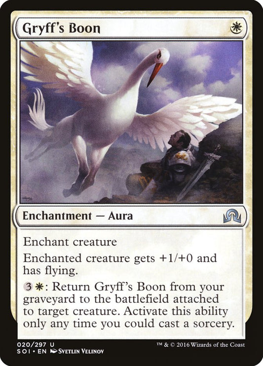 This Is An Image Of The Magic The Gathering Card Gryff's Boon From The Set Innistrad Remastered - Designed By Artist Svetlin Velinov