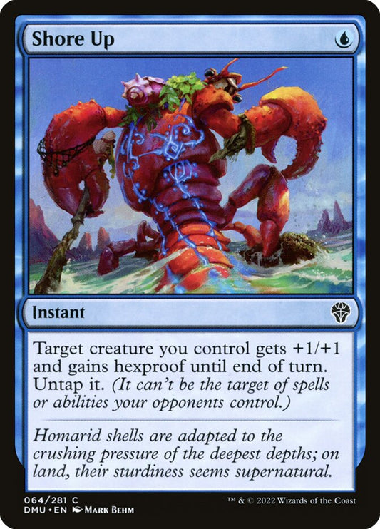 This Is An Image Of The Magic The Gathering Card Shore Up From The Set Bloomburrow - Designed By Artist Raph Lomotan