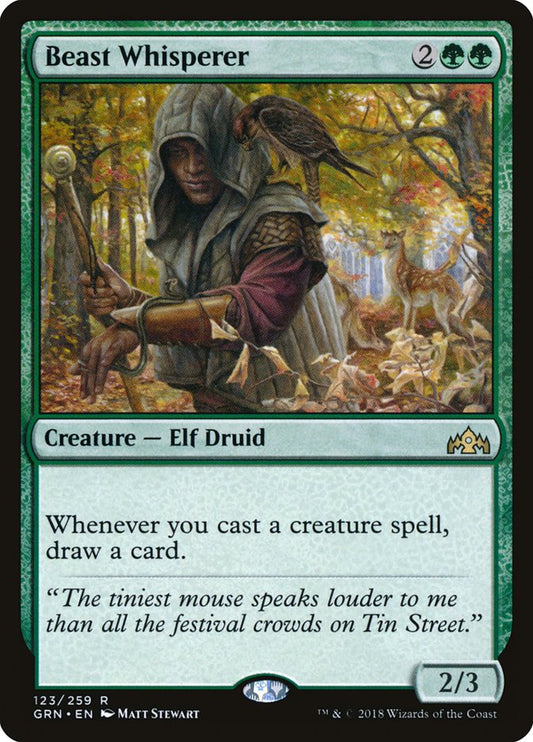 This Is An Image Of The Magic The Gathering Card Beast Whisperer From The Set Ravnica: Clue Edition - Designed By Artist Matt Stewart