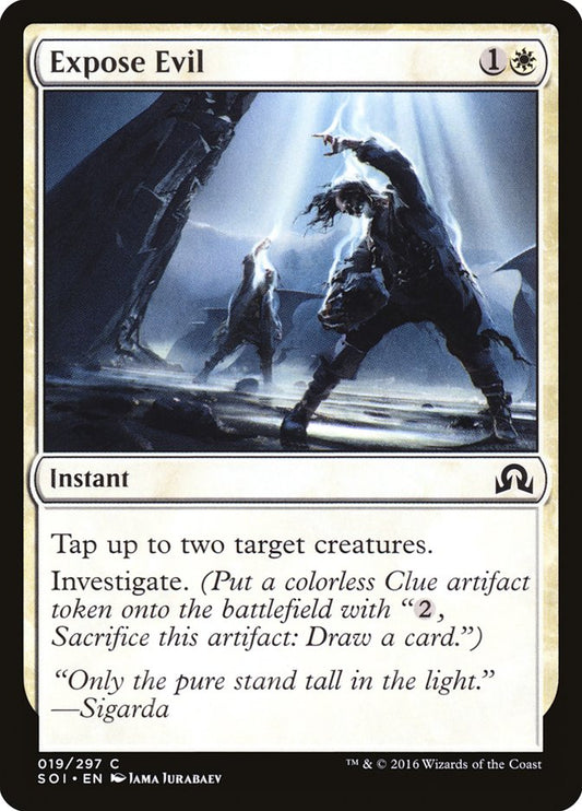 This Is An Image Of The Magic The Gathering Card Expose Evil From The Set Shadows over Innistrad - Designed By Artist Jama Jurabaev
