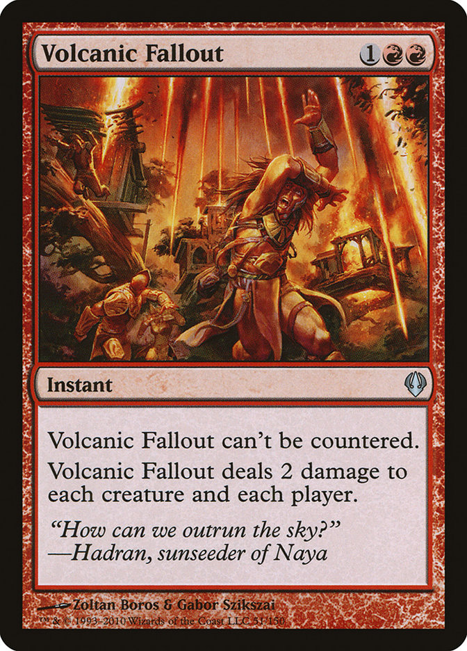 This Is An Image Of The Magic The Gathering Card Volcanic Fallout From The Set Commander Legends - Designed By Artist Zoltan Boros & Gabor Szikszai