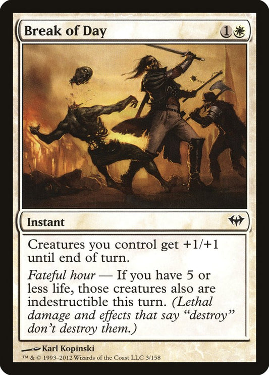 This Is An Image Of The Magic The Gathering Card Break of Day From The Set Dark Ascension - Designed By Artist Karl Kopinski