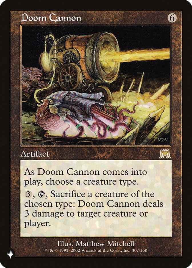 This Is An Image Of The Magic The Gathering Card Doom Cannon From The Set Onslaught - Designed By Artist Matthew Mitchell