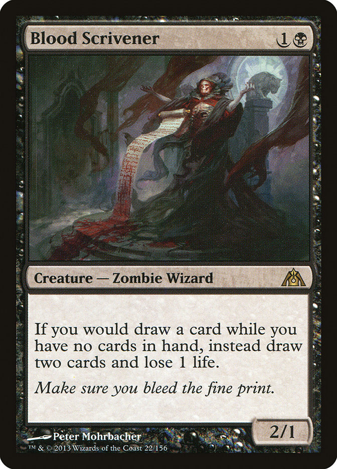 This Is An Image Of The Magic The Gathering Card Blood Scrivener From The Set Dragon's Maze - Designed By Artist Peter Mohrbacher