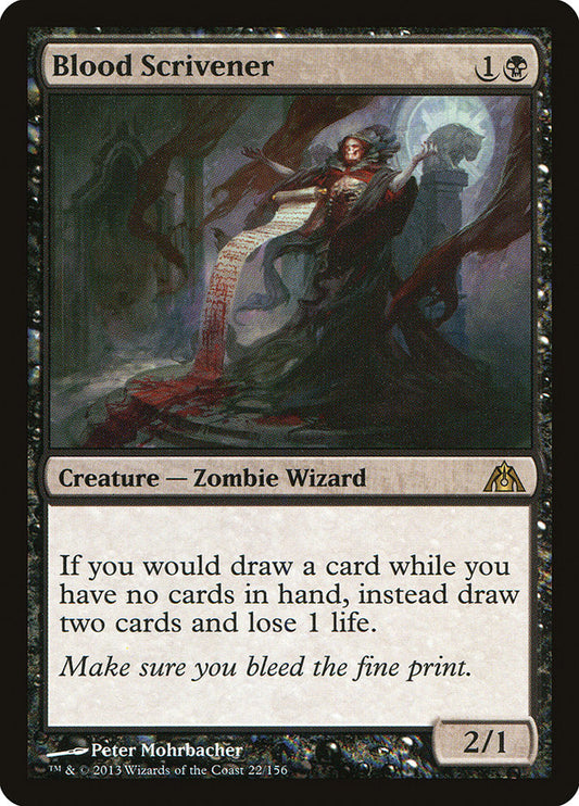 This Is An Image Of The Magic The Gathering Card Blood Scrivener From The Set Dragon's Maze - Designed By Artist Peter Mohrbacher