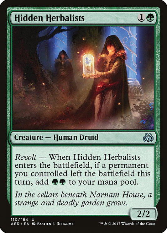 This Is An Image Of The Magic The Gathering Card Hidden Herbalists From The Set Aether Revolt - Designed By Artist Bastien L. Deharme