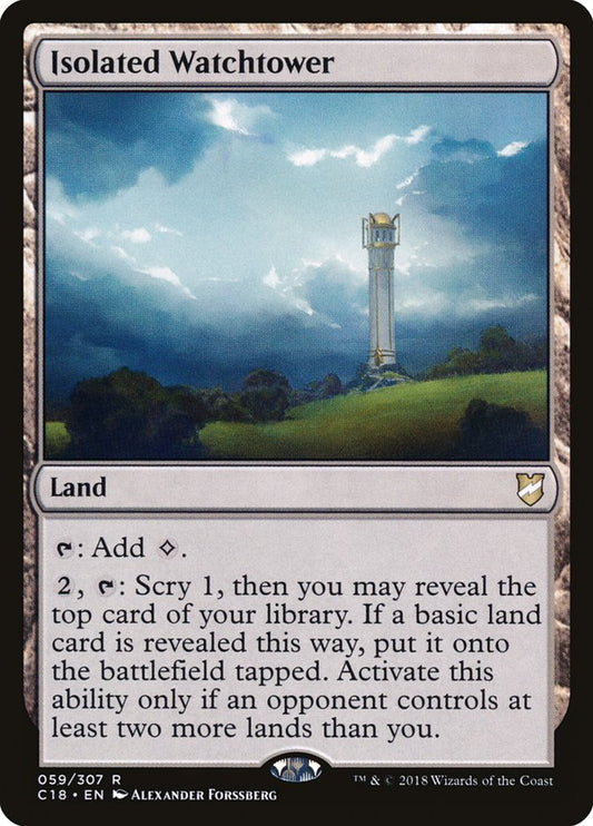 This Is An Image Of The Magic The Gathering Card Isolated Watchtower From The Set Commander 2018 - Designed By Artist Alexander Forssberg