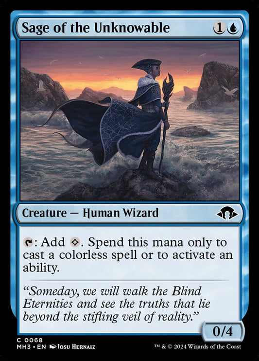 This Is An Image Of The Magic The Gathering Card Sage of the Unknowable From The Set Modern Horizons 3 - Designed By Artist Josu Hernaiz