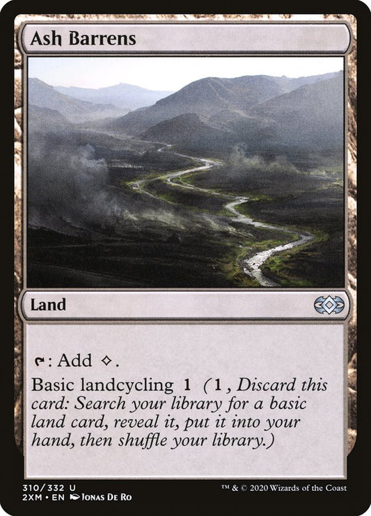 This Is An Image Of The Magic The Gathering Card Ash Barrens From The Set Tarkir: Dragonstorm Commander - Designed By Artist Jonas De Ro