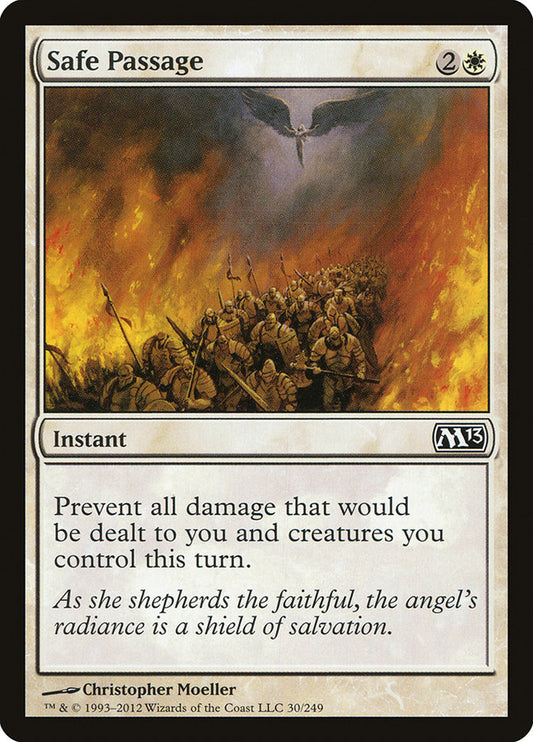 This Is An Image Of The Magic The Gathering Card Safe Passage From The Set Magic 2013 - Designed By Artist Christopher Moeller
