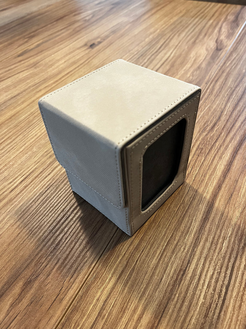 Commander Faux Leather Deckbox (White and Grey)