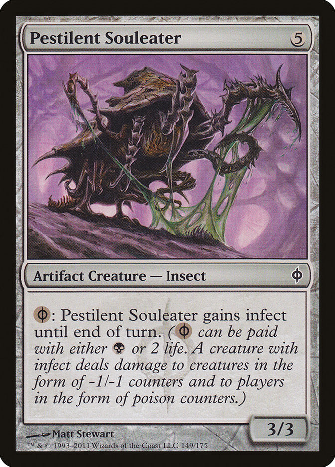 This Is An Image Of The Magic The Gathering Card Pestilent Souleater From The Set New Phyrexia - Designed By Artist Matt Stewart