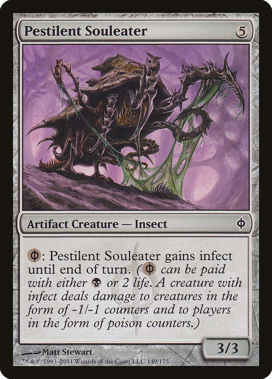 This Is An Image Of The Magic The Gathering Card Pestilent Souleater From The Set New Phyrexia - Designed By Artist Matt Stewart