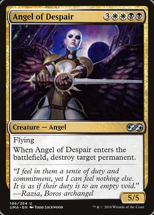 This Is An Image Of The Magic The Gathering Card Angel of Despair From The Set Ultimate Masters - Designed By Artist Todd Lockwood