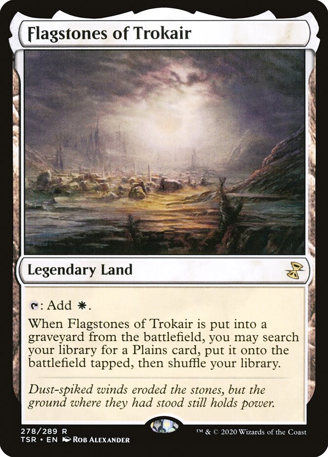 This Is An Image Of The Magic The Gathering Card Flagstones of Trokair From The Set Time Spiral Remastered - Designed By Artist Rob Alexander