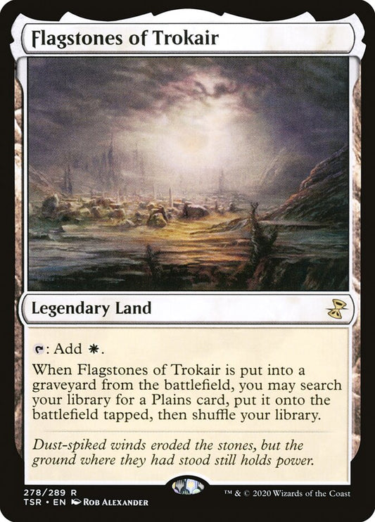 This Is An Image Of The Magic The Gathering Card Flagstones of Trokair From The Set Time Spiral Remastered - Designed By Artist Rob Alexander