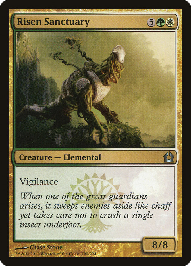 This Is An Image Of The Magic The Gathering Card Risen Sanctuary From The Set Return to Ravnica - Designed By Artist Chase Stone