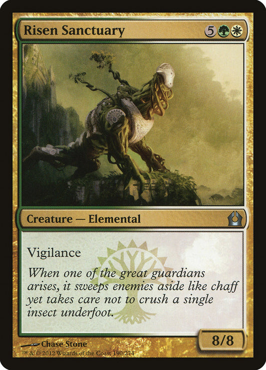 This Is An Image Of The Magic The Gathering Card Risen Sanctuary From The Set Return to Ravnica - Designed By Artist Chase Stone
