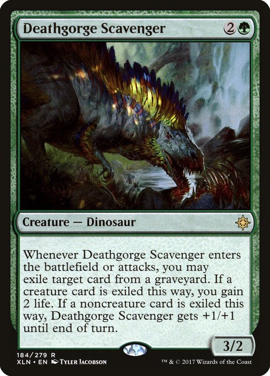 This Is An Image Of The Magic The Gathering Card Deathgorge Scavenger From The Set The Lost Caverns of Ixalan Commander - Designed By Artist Tyler Jacobson