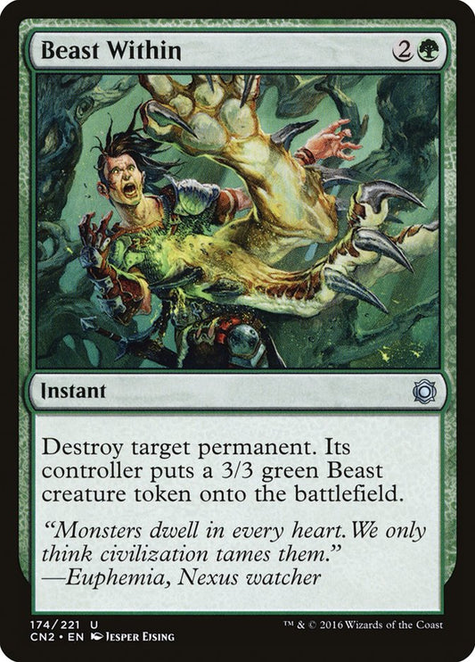 This Is An Image Of The Magic The Gathering Card Beast Within From The Set Tarkir: Dragonstorm Commander - Designed By Artist Jesper Ejsing
