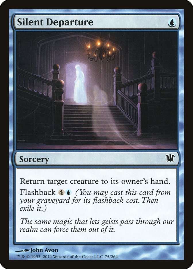 This Is An Image Of The Magic The Gathering Card Silent Departure From The Set Innistrad Remastered - Designed By Artist John Avon