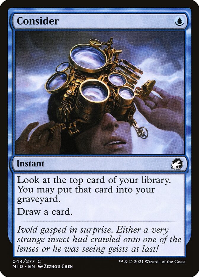This Is An Image Of The Magic The Gathering Card Consider From The Set Tarkir: Dragonstorm Commander - Designed By Artist Zezhou Chen
