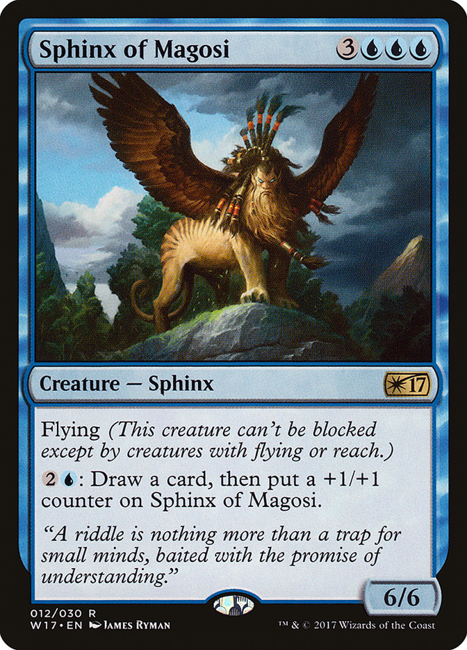 This Is An Image Of The Magic The Gathering Card Sphinx of Magosi From The Set Welcome Deck 2017 - Designed By Artist James Ryman