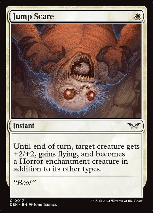 This Is An Image Of The Magic The Gathering Card Jump Scare From The Set Duskmourn: House of Horror - Designed By Artist John Tedrick