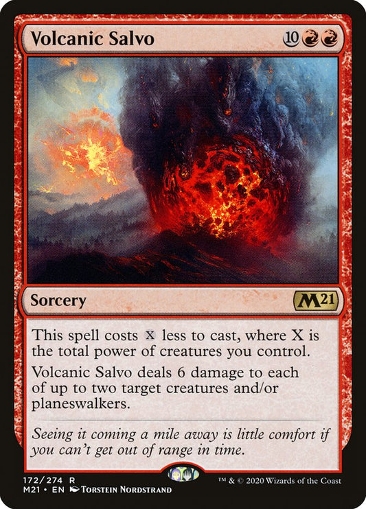 This Is An Image Of The Magic The Gathering Card Volcanic Salvo From The Set Core Set 2021 - Designed By Artist Torstein Nordstrand