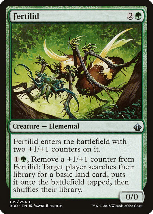 This Is An Image Of The Magic The Gathering Card Fertilid From The Set March of the Machine Commander - Designed By Artist Wayne Reynolds