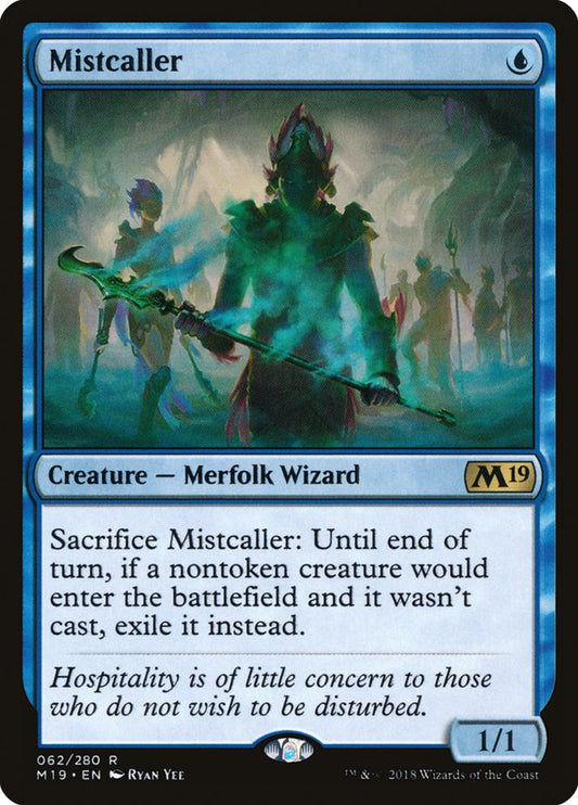 This Is An Image Of The Magic The Gathering Card Mistcaller From The Set Core Set 2019 - Designed By Artist Ryan Yee