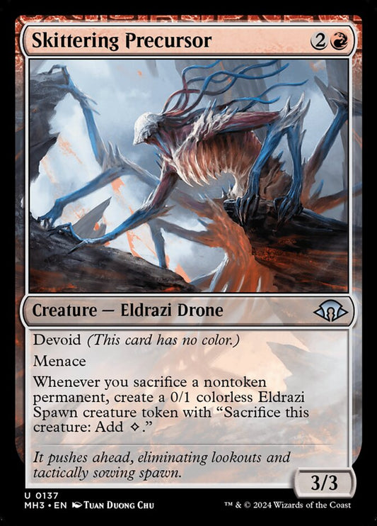 This Is An Image Of The Magic The Gathering Card Skittering Precursor From The Set Modern Horizons 3 - Designed By Artist Tuan Duong Chu