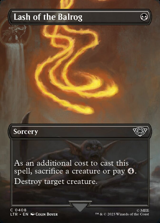 This Is An Image Of The Magic The Gathering Card Lash of the Balrog From The Set The Lord of the Rings: Tales of Middle-earth - Designed By Artist Antonio José Manzanedo