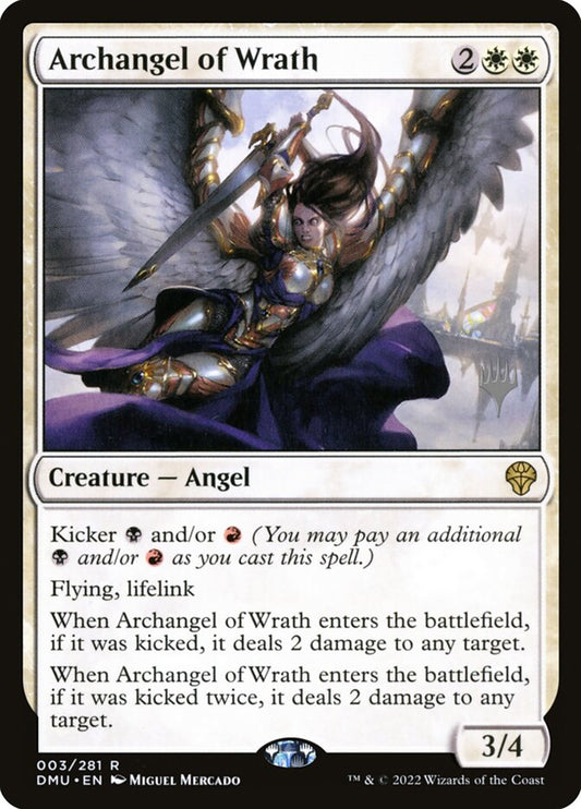 This Is An Image Of The Magic The Gathering Card Archangel of Wrath From The Set Dominaria United - Designed By Artist Miguel Mercado