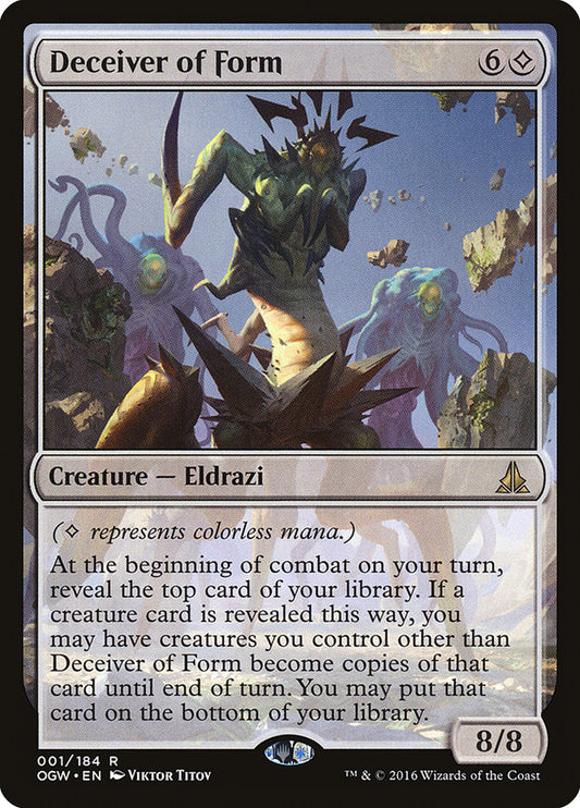 This Is An Image Of The Magic The Gathering Card Deceiver of Form From The Set Oath of the Gatewatch - Designed By Artist Viktor Titov